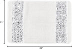 Zahari Home Sinatra Modern Bathroom Rug Classic Luxury Bath Rug Contemporary Decor Stylish Bath Mat for Shower Unique Design White Bathroom Rug Bath Shower Tub Decor Bling