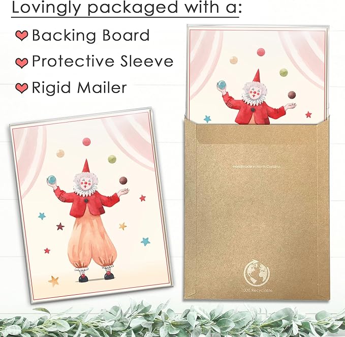 Circus Nursery Wall Art Prints (Set of 3) - Unframed - 11x14 | Delightful and Colorful Unframed 8x10 Inches Prints | Wall Art for Kids | Kids Room Décor | Classroom Décor | Bedroom Wall Décor