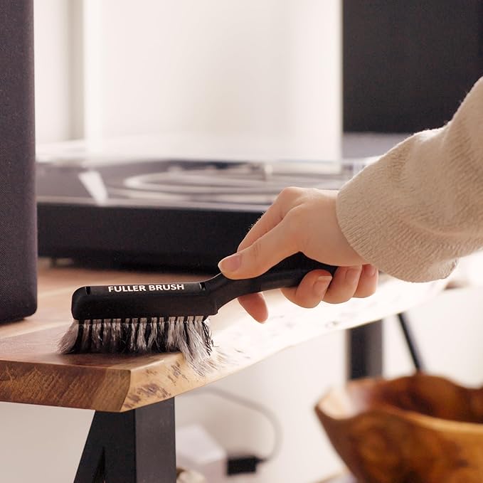 Fuller Brush Electronics Dusting Brush Set – for Laptop, Screen, Keyboard, TV, Phone, Vehicle Dash – Dual-Ended Duster with Microfiber and Goat Hair – Mini Bench Brush Duster with Polystatic Fibers