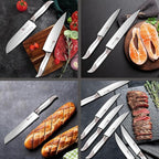 Japanese Knives Set for Kitchen, Magnetic Knife Set with Block and Sharpener, Stainless Steel Knife Set as Gift for Couple, Wedding, Women or Mom with Gift Box, 14 PCS Redd Dot