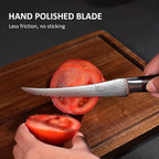 PAUDIN Tomato Knife, 5 inch Serrated Tomato Knives with Sheath, High Carbon Stainless Steel Tomato Slicer Knife for Smooth Cutting Slicing Vegetables and Fruits