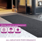 iCustomRug Entryway Door Mat – 4x6ft Charcoal, Indoor/Outdoor, Non-Slip Rubber Backing, Low-Profile All-Weather Carpet, Non-Shedding & Easy Care, Entryway Mat Ideal for High Traffic Areas