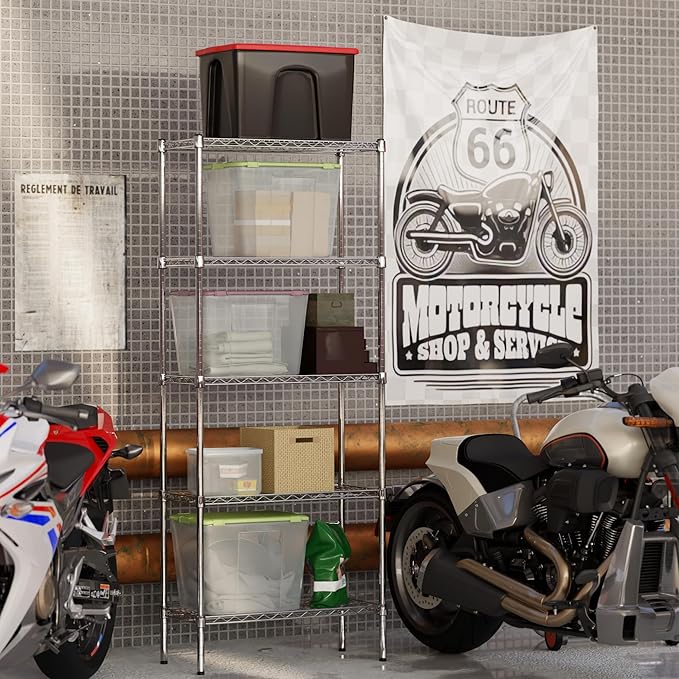 14" Deep x 30" Wide x 74" Height Wire Shelving Kit | 5-Tier | NSF Commercial Storage Rack Unit