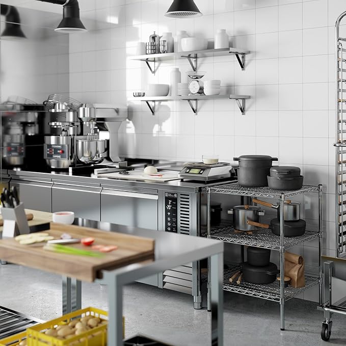 24" Deep x 24" Wide x 34" Height Wire Shelving Kit | 3-Tier | NSF Commercial Storage Rack Unit