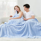 Cozy Bliss Soft King Size Waffle Blanket - Lightweight Cozy Blankets Gift for Women,Cute Checkered Throws Blanket for Bed, Couch and Sofa,Light Blue,108x90 Inches