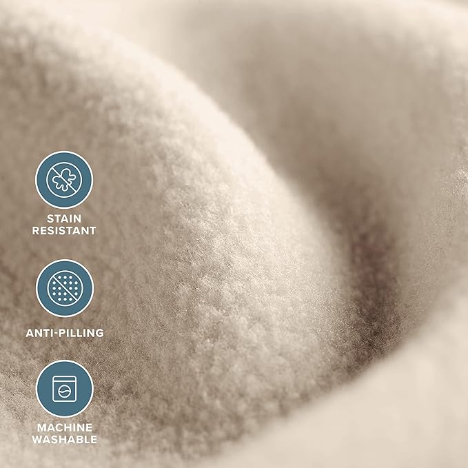 Bare Home Polar Fleece Blanket - Throw - Sand - Warm & Cozy - Premium Fleece - Blanket for Bed, Sofa, Camping, Travel and Cold Nights - Lightweight (Throw, Sand)