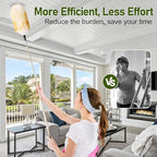 Extendable Lambswool Duster 25-64" Retractable Telescopic Handle Removable Head Multi-Surface Cleaning Tool for Ceiling Fans, Windows, High Walls, and Hard-to-Reach Areas (2pcs)