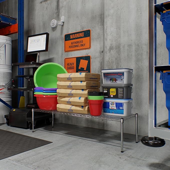 18" Deep x 60" Wide x 14" Height Wire Shelving Kit | 1-Tier | NSF Commercial Storage Rack Unit