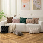 Set of 2 Soft Moroccan Throw Pillow Covers 16x16 Inch Plush Boho Decorative Pillow Cover Accent Cushion Case for Couch Sofa Bed, Dark Green