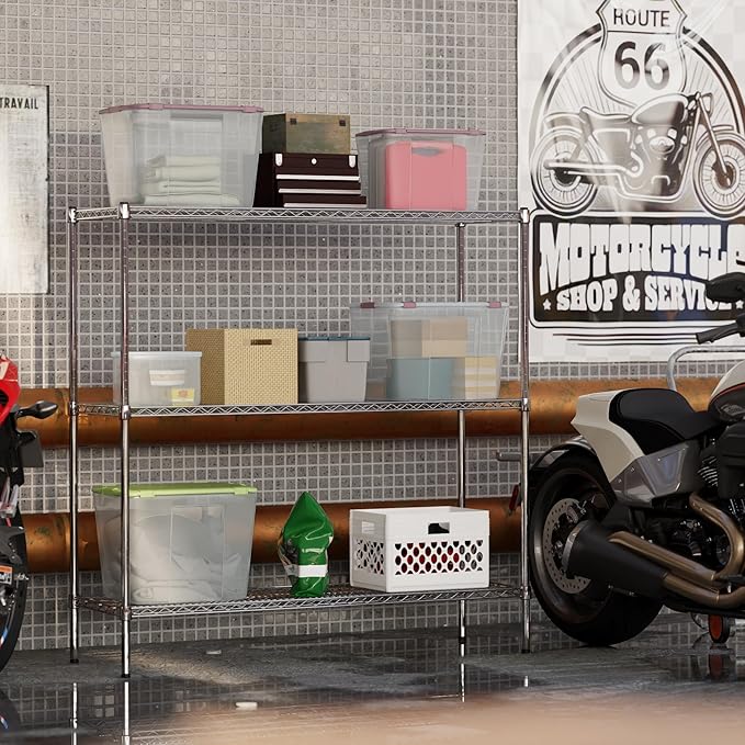 18" Deep x 54" Wide x 54" Height Wire Shelving Kit | 3-Tier | NSF Commercial Storage Rack Unit