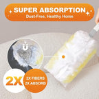 JOYMOOP Disposable Duster for Cleaning, with 1 Yellow Handles & 12 Ct Yellow Heavy Duty Refills for Swiffer Feather Duster, Household Cleaning Tool for Electronics, Dusting Furniture, Blinds