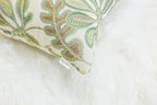 Mika Home Set of 2 Jacquard Tropical Leaf Pattern Oblong Throw Pillow Covers Accent Pillowcase 12X20 Inches,Green Cream