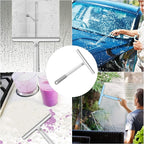 Window Squeegee, 2 Pack Shower Squeegee for Glass Doors Bathroom Mirror Windows Cars and Tile Walls, Silicone Plastic Squiggy Cleaner Tool 12 inch (Grey+Blue)
