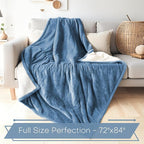Electric Heated Blanket Twin Size 62"x84" - Microplush & Sherpa Fabric Dual-Sided, 6 Heat Settings & 1-10 Hours Auto Off , Cozy Warming Throw for Home, Office, or Bed, Machine Washable，Slate Blue