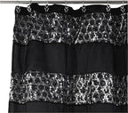 Zahari Home 13pc Sinatra Bathroom Shower Curtain Set Classic Shower Curtain & 12 Shower Curtain Hooks Luxury Fabric Shower Curtain Unique Design Bling Black Shower Curtain Set