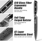 KEEMAKE Carving Knife for Meat, 8 Inch Ultra Sharp Damascus Kitchen Knives with G10 Ergonomic Handle, Brisket Knife for Meat Cutting, Japanese Knives for BBQ Ham Roast Turkey Vegetable