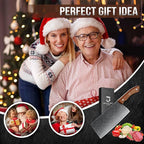 DRAGON RIOT Damascus Cleaver Knife 10 inch, VG10 Damascus Knife for Meat Cutting, Butcher Knife with Wood Handle for Chopper Vegetables Razor Sharp Chooping Knife, Premium Gift Box