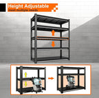 Garage Storage Shelves Heavy Duty, 48”W Garage Shelving and Storage Rack, 3000LBS Loads Shelving Units, Adjustable 5-Tier Metal Shelves for Garage, Warehouses, 48”W×24”D×78”H,Silver