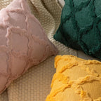 Set of 2 Soft Moroccan Throw Pillow Covers 18x18 Inch Plush Boho Decorative Pillow Cover Accent Cushion Case for Couch Sofa Bed, Mustard Yellow