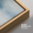 SIGNFORD Framed Canvas Print Wall Art Set Blue and Beige Abstract Modern Neutral Vertical Illustration Modern Art Decorative Nordic Nature for Living Room, Bedroom, Office - 16"x24"x2 Natural