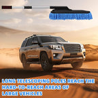 Tanlade 1 Pack Microfiber Car Duster Exterior Scratch Free with Extendable Handle Soft Car Duster Kit for Cleaning Dust Brush Set for Exterior Interior Cleaning Tools (Blue)