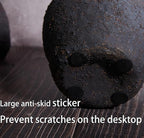 Rustic Pottery Ceramic Vase - Vintage Farmhouse Style Decor, White Grid Ceramic Vases for Home Decor, Modern Farmhouse Decor (black1)