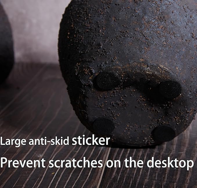 Rustic Pottery Ceramic Vase - Vintage Farmhouse Style Decor, White Grid Ceramic Vases for Home Decor, Modern Farmhouse Decor (black1)