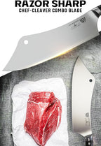 Dalstrong Chef & Cleaver Hybrid Knife - 12 inch Extra-Large - The Crixus - Gladiator Series Elite - HC German Steel - G10 Handle - Heavy Duty - w/Sheath - NSF Certified