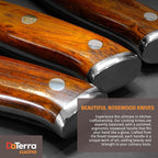 DaTerra Cucina - 7 Inch Santoku Knife – German Steel Professional Kitchen Knife with Ergonomic Rosewood Handle, Sharp, Durable, Rust Proof, Easy to Clean | Ideal for Chopping, Slicing & Dicing