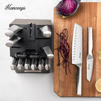 Kitchen Knife Set, Japanese Stainless Steel Knife Block Set with Built-in Sharpener, Sharp Knives with Non-slip Ergonomic Handle - Dishwasher Safe, Home Essential Gifts