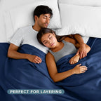 Bare Home Polar Fleece Blanket - King - Dark Blue - Warm & Cozy - Premium Fleece - Throw for Bed, Sofa, Camping, Travel and Cold Nights - Lightweight Blanket (King, Dark Blue)