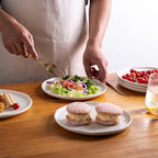 LERATIO Dinner Plates,10.5 inch Ceramic Plates Set of 6,Porcelain Plates for kitchen with Wavy Edge,Microwave & Dishwasher & Oven Safe,Light Weight & Scratch Resistant Sevring Dish-White