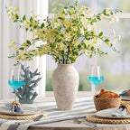 Ceramic Flower Vase Home Decor - Large Tall Farmhouse Table Vases Rustic Vintage Living Room Kitchen Bedroom Decorations for House Book Shelf Office Coffee Desk Dining Fireplace (11" Retro)