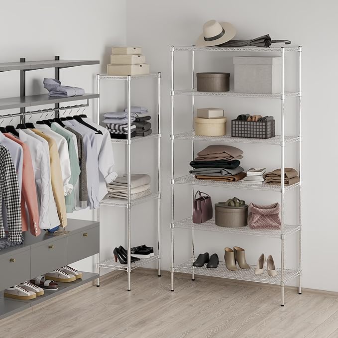 18" Deep x 42" Wide x 86" Height Wire Shelving Kit | 6-Tier | NSF Commercial Storage Rack Unit