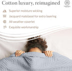 Threadmill Luxury Cotton Blankets for Queen Size Bed | All-Season 100% Cotton Queen Size Blanket | Aster Jacquard Cozy Lightweight, Soft Breathable Coverlet fits Full Size Bed, 90x92 | Scottish Grey