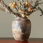 Smiletag Rustic Vase for Home Decor, Farmhouse Terracotta Vases, Stone Vases, Large Vases for Living Room Decor, Rustic Flower Vase Decoration for Living Room