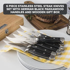 Viking 6-Piece Steak Knife Set With Box | Black