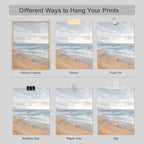 SIGNWIN Poster Bathroom Decor 8"x10"x 4, Wall Art Room Decor Multicolor for Living Room, Bedroom, Office White Beach Grass Cloudy Ocean Sea Wave Horizon Nature Wilderness Realism Landscape