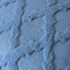 Set of 2 Soft Moroccan Throw Pillow Covers 24x24 Inch Plush Boho Decorative Pillow Cover Accent Cushion Case for Couch Sofa Bed, Grey Blue