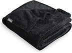 Bare Home Textured Fleece Blanket - Throw/Travel - Ultra-Soft Lightweight for Bed, Sofa, and Couch - Luxury Microplush - Cozy Warm Blanket (Throw/Travel, Chevron Black)
