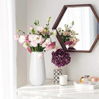 D'vine Dev 12 Inch White Elegant Oval Ceramic Vase for Flowers, Home Décor Vase with Design Box, VS-LD-C-4