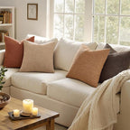 MIULEE Pack of 4 Decorative Textured Boucle Throw Pillow Covers 18x18 Inch Rustic Accent Solid Pillow Cases Soft Couch Cushion Covers for Modern Farmhouse Boho Chair Sofa Bed Livingroom Home Decor