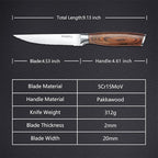 Steak Knives,Steak Knives Set of 4, Ergonomic Wood Handle, 4.5 Inch High Carbon Stainless Steel Serrated Steak Knives Set with Gift Box