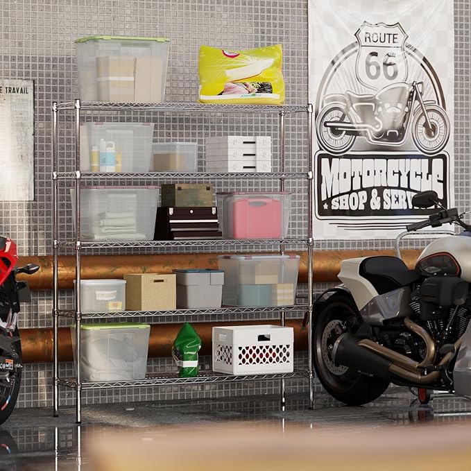 14" Deep x 54" Wide x 64" Height Wire Shelving Kit | 5-Tier | NSF Commercial Storage Rack Unit