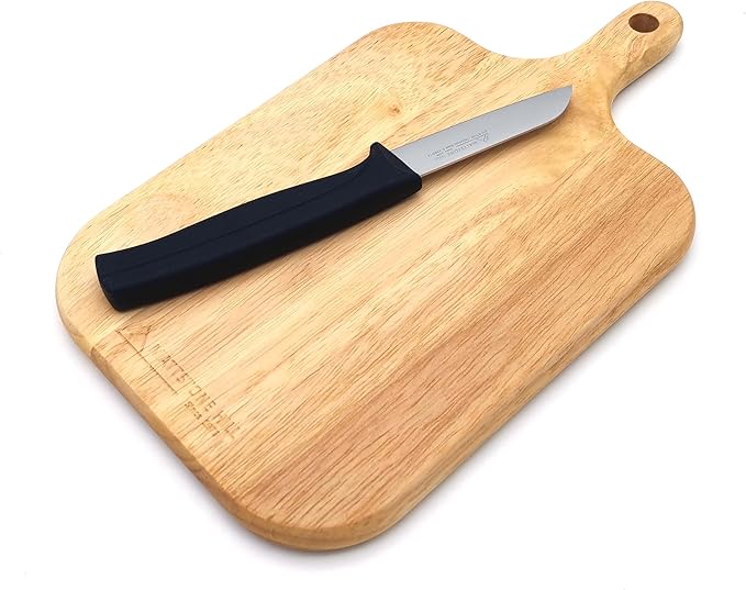 MATTSTONE HILL Kitchen Paring Knife - 3 Inch, Slim Blade, Premium Stainless Steel, Semi Soft Black Handle