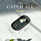 Mora Ceramic Decorative Tray - Rectangle 6.4in Dish for Jewelry, Perfume, Makeup, Accessories, Candle, in The Bathroom Vanity, Bedside, or Kitchen Counter. Cute Organizers - Black