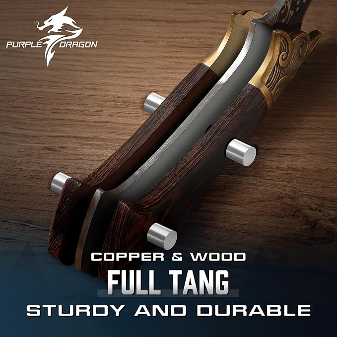 Purple Dragon Slicing Carving Knife – 8.86" Brisket Knife Razor Sharp Japanese Breaking Knives for Meat Cutting, Full Tang Design with Ergonomic Handle, Anniversary Kitchen Gifts for Dad Fathers