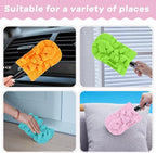 Zubebe 12 Pcs Duster Refill Reusable Fleece Duster Refills Feather Flat Dusters Multi Surface Washable Cleaning Pads Tools for Home, Blinds, Car, Pet, Furniture, Fans (Candy Color)