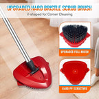 Mop Head Replacement Pads Compatible with O-Cedar EasyWring 1 Tank Triangle Mop,5 Spin Mop Head Refill Replacement,One Upgraded Scrub Brush & One Base for Deep Clean