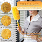 Duster Refills Compatible with Swiffer Duster, 360 Heavy Duty Multi Surface Duster Replacement with 1 Short Handle and 3FT Extenda Handle for Cleaning Furniture, Blind, Ceiling Fans(yellow-360-40pack)